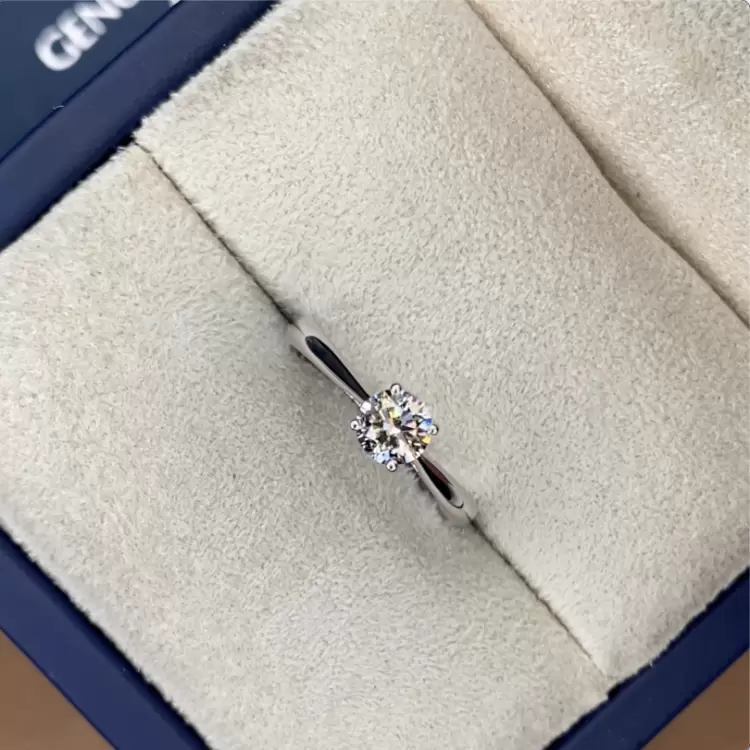 Помолвочное кольцо с бриллиантом 0.50 ct I/VS2 (GIA) из белого золота 585 пробы (ВК0351)