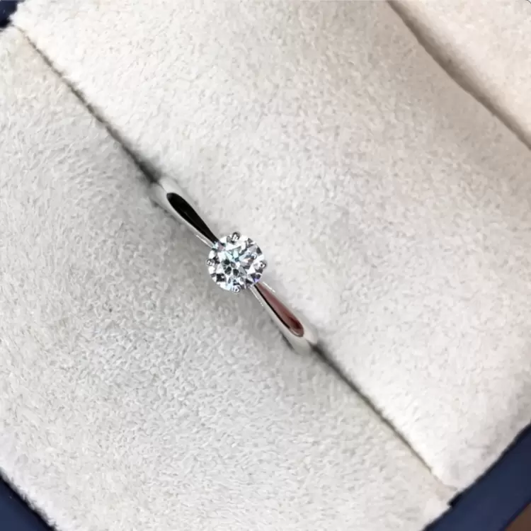 Помолвочное кольцо с бриллиантом 0.30 ct G/VS1 (GIA) из белого золота 585 пробы (ВК0352)