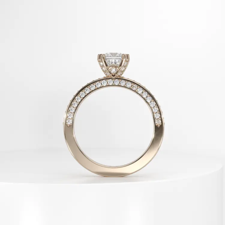 Помолвочное кольцо из розового золота 585 пробы (1054)