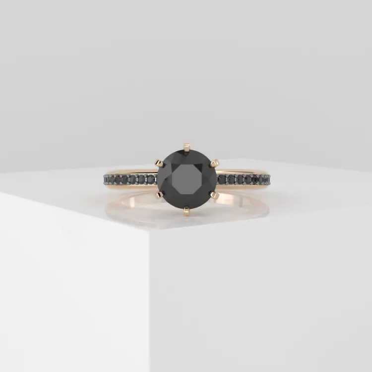 Помолвочное кольцо из розового золота 585 пробы (1057)