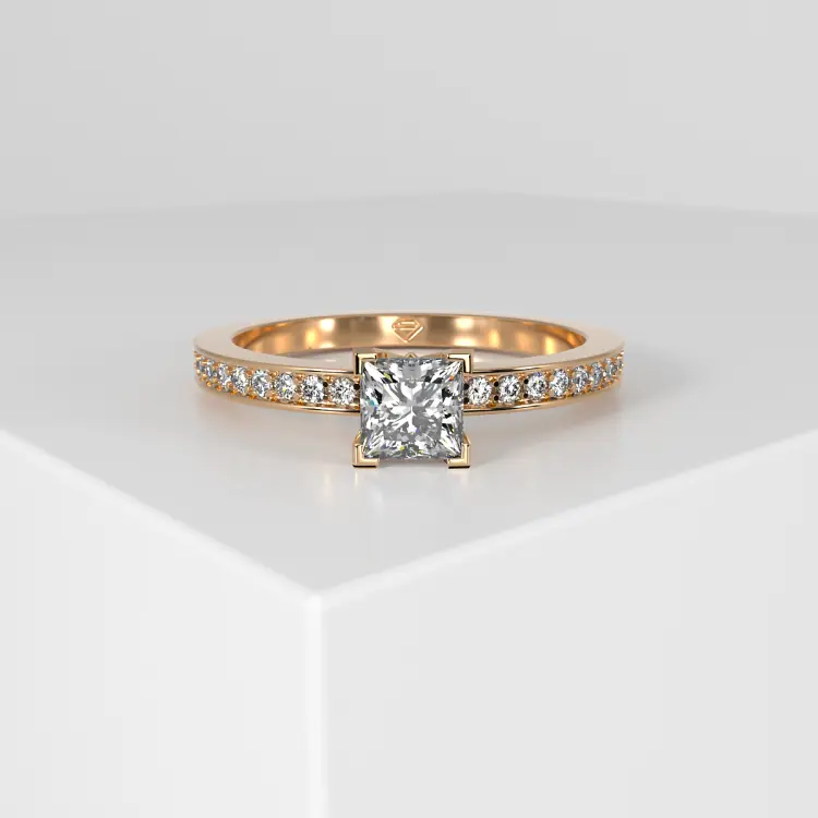 Помолвочное кольцо из розового золота 585 пробы (1061)