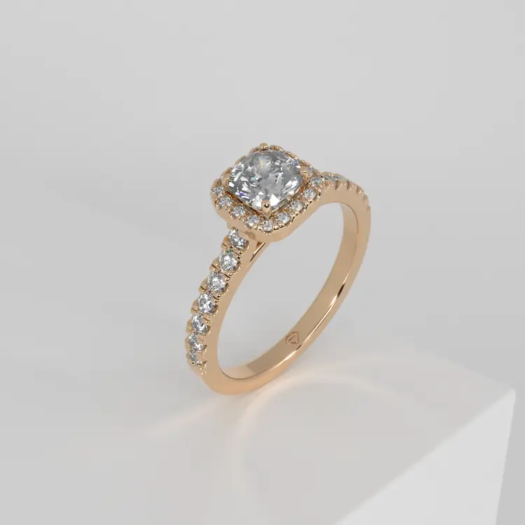 Помолвочное кольцо из розового золота 585 пробы (1063)