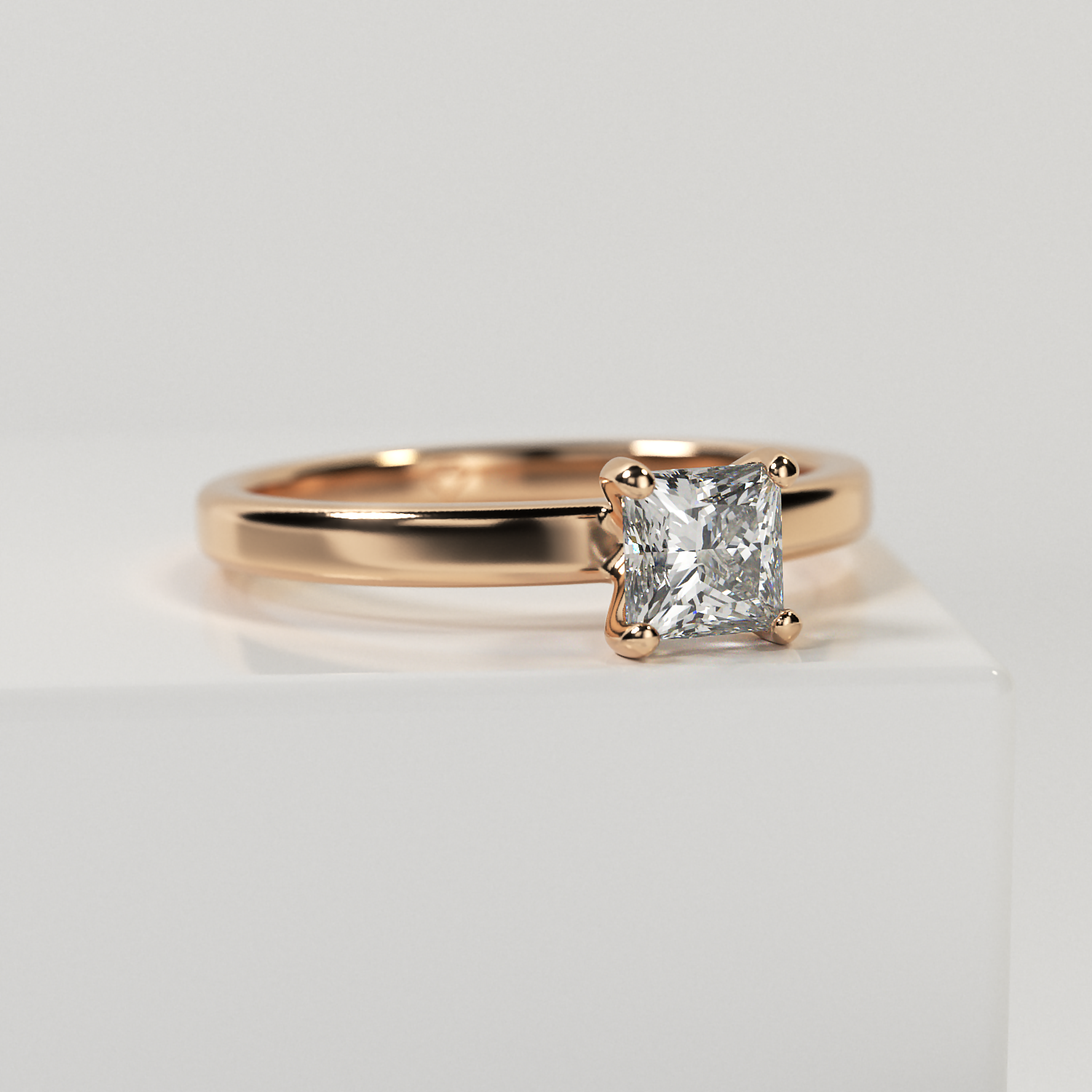 Помолвочное кольцо из розового золота 585 пробы (1070)