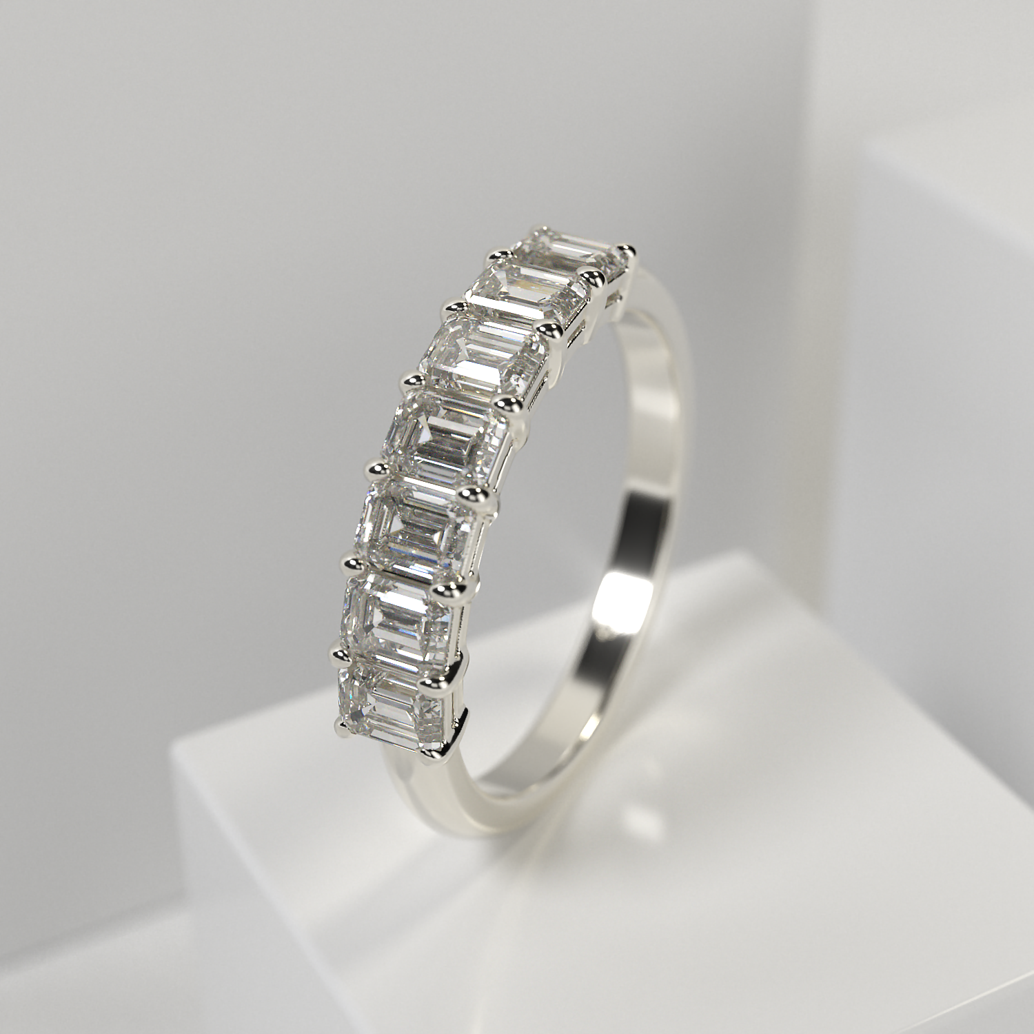 Обручальное женское кольцо из белого золота 750 пробы (1071)