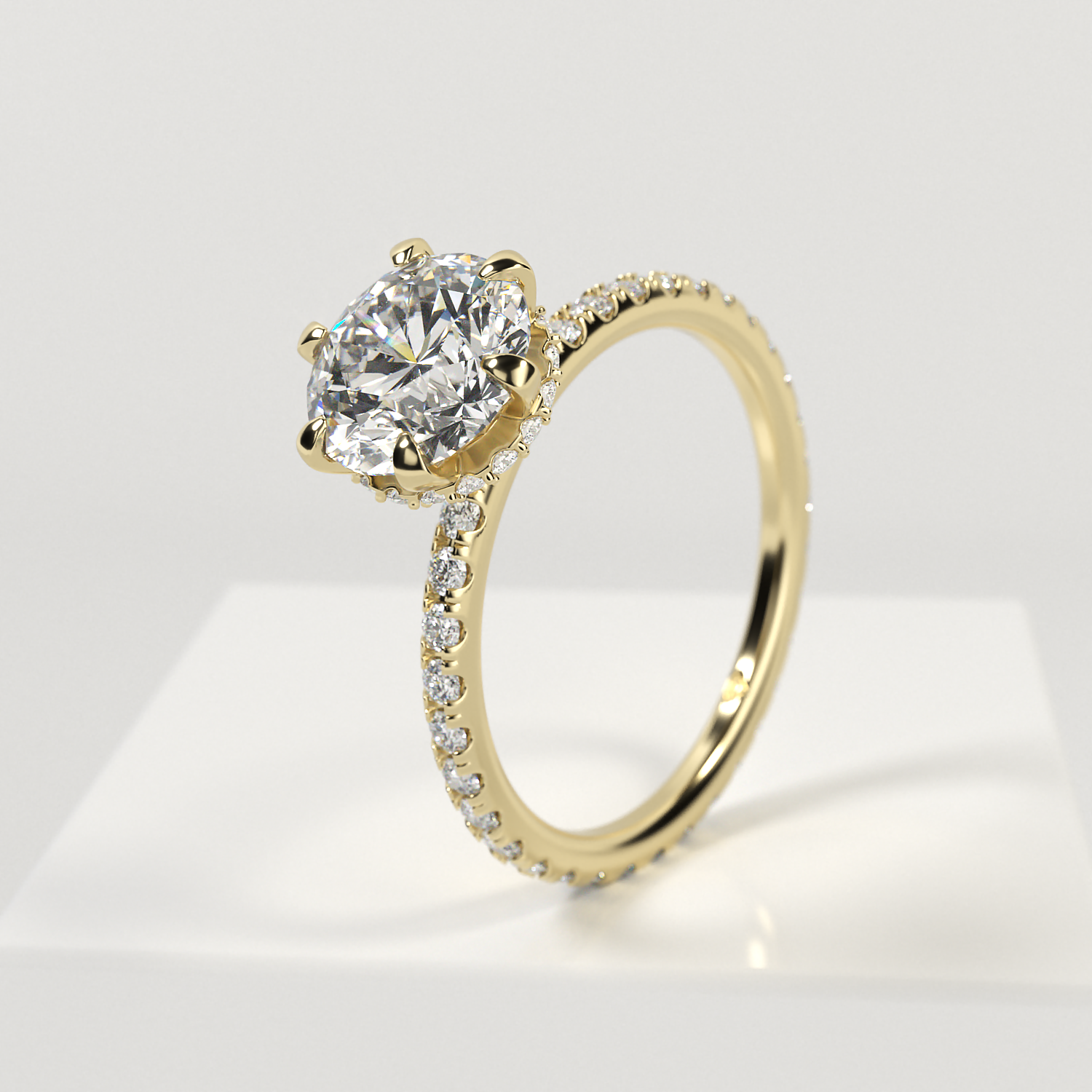 Помолвочное кольцо из желтого золота 585 пробы (1075)
