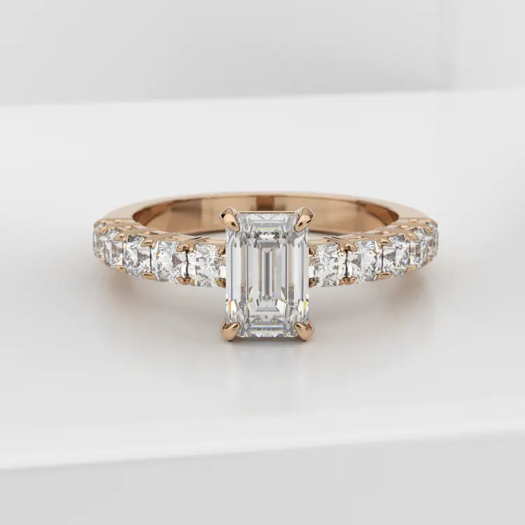 Помолвочное кольцо из розового золота 585 пробы (1082)
