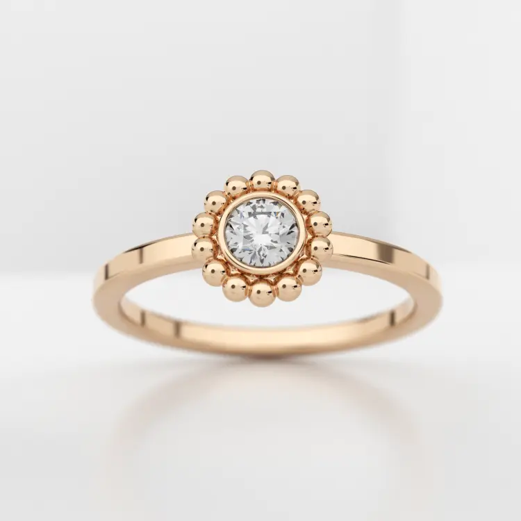 Помолвочное кольцо из розового золота 585 пробы (1085)