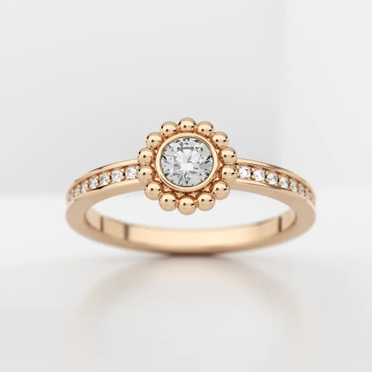 Помолвочное кольцо из розового золота 585 пробы (1086)