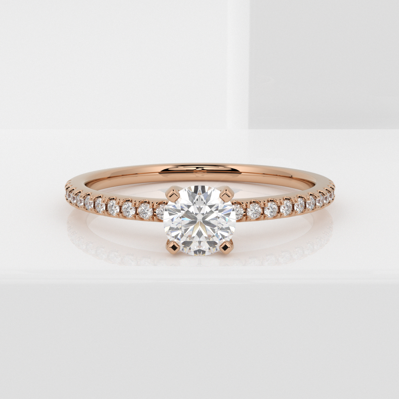 Помолвочное кольцо из розового золота 585 пробы (1088)