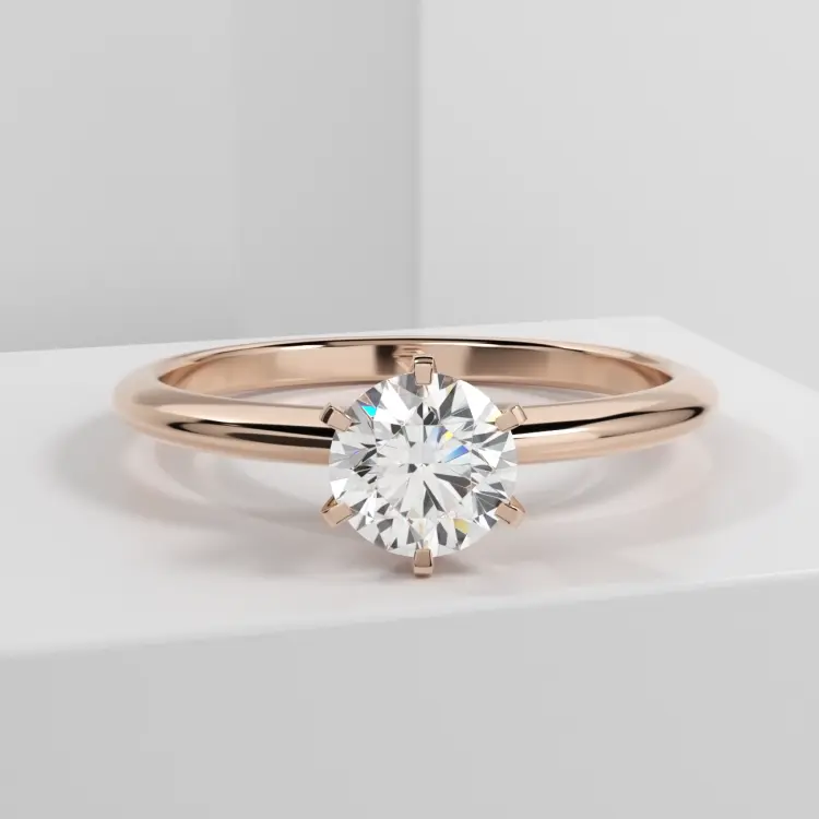 Помолвочное кольцо из розового золота 585 пробы (1091)
