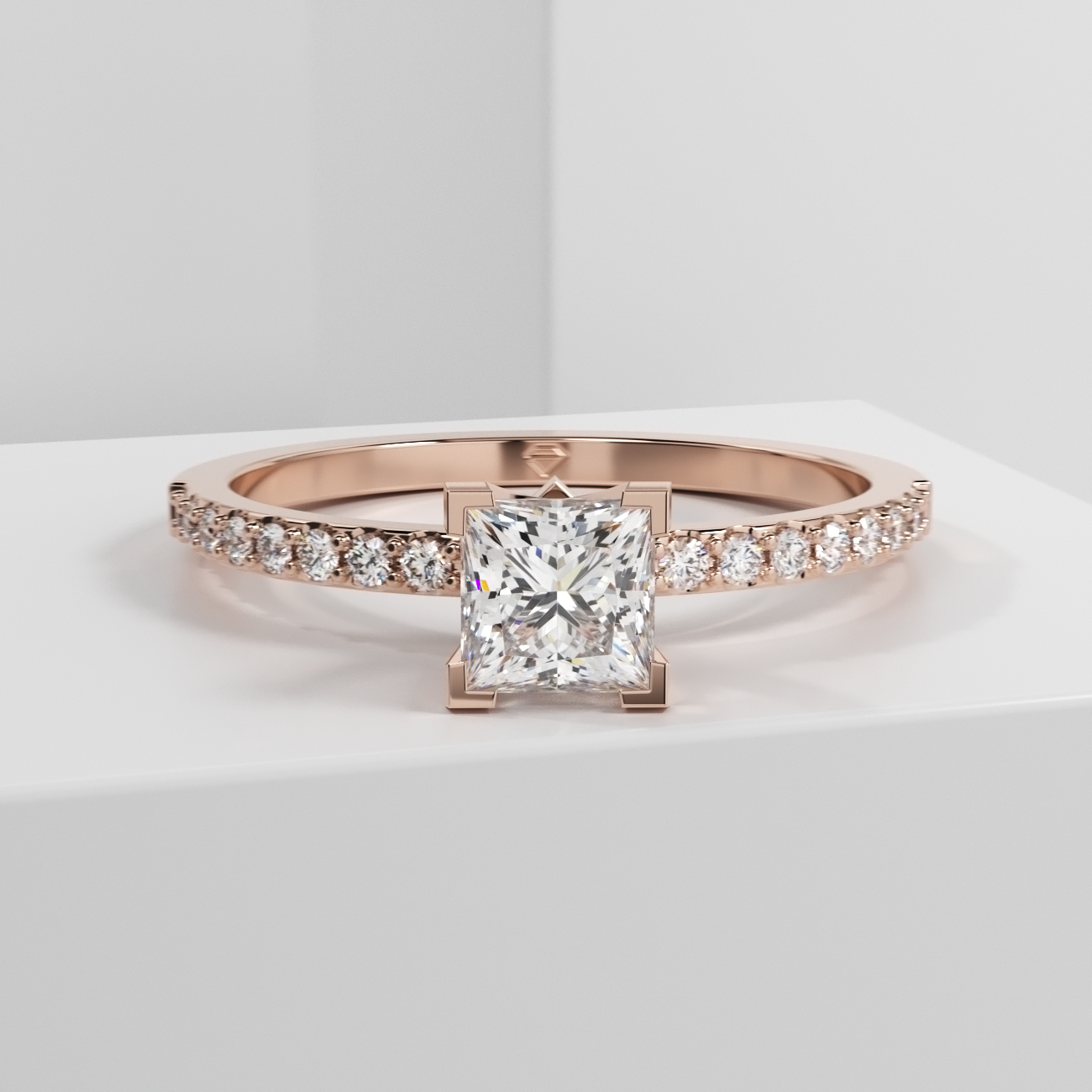 Помолвочное кольцо из розового золота 585 пробы (1092)