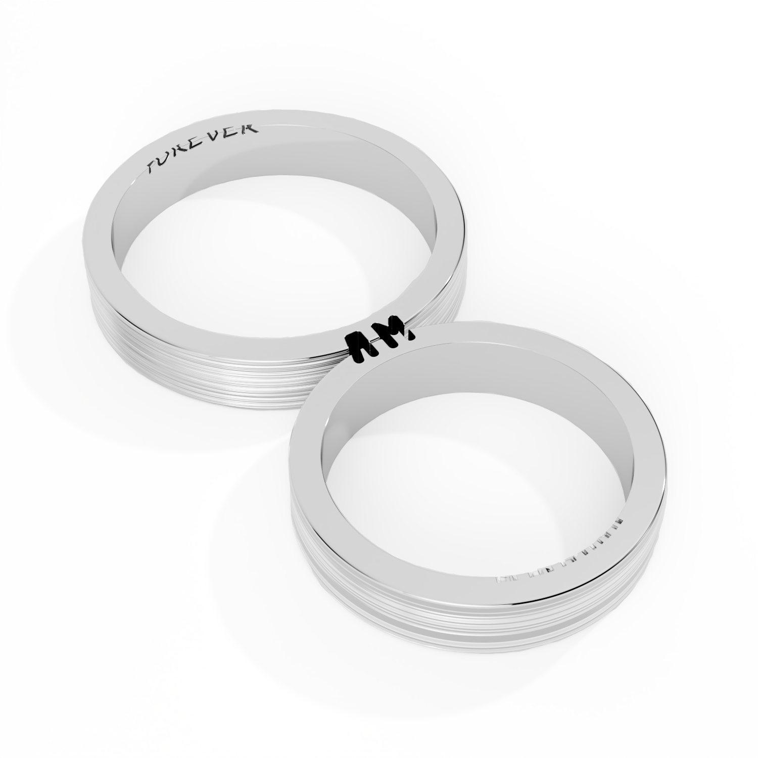 Обручальные парные кольца из платины (Pazzle2)