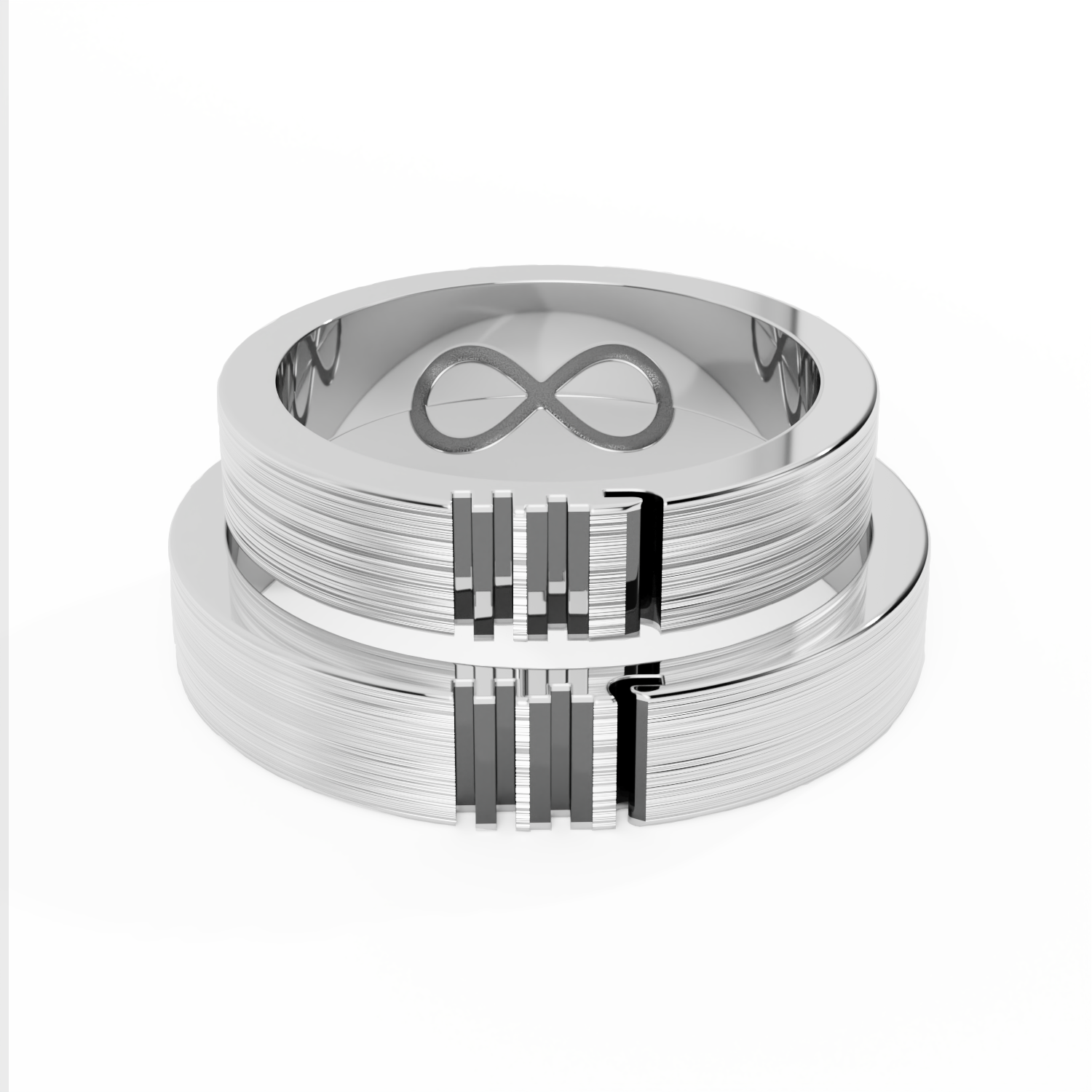 Обручальные парные кольца из платины (Pazzle5)
