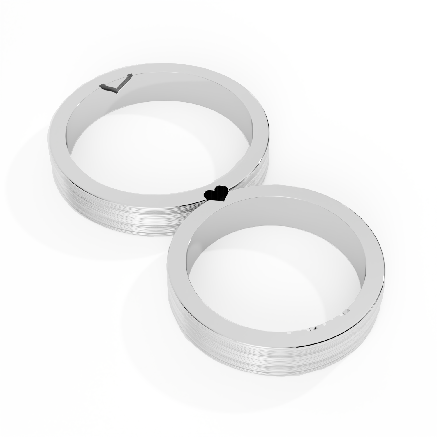 Обручальные парные кольца из платины (Pazzle6)