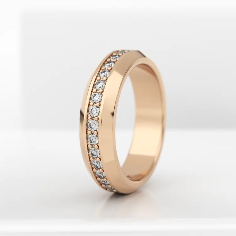 Обручальное женское кольцо из розового золота 585 пробы (702L)