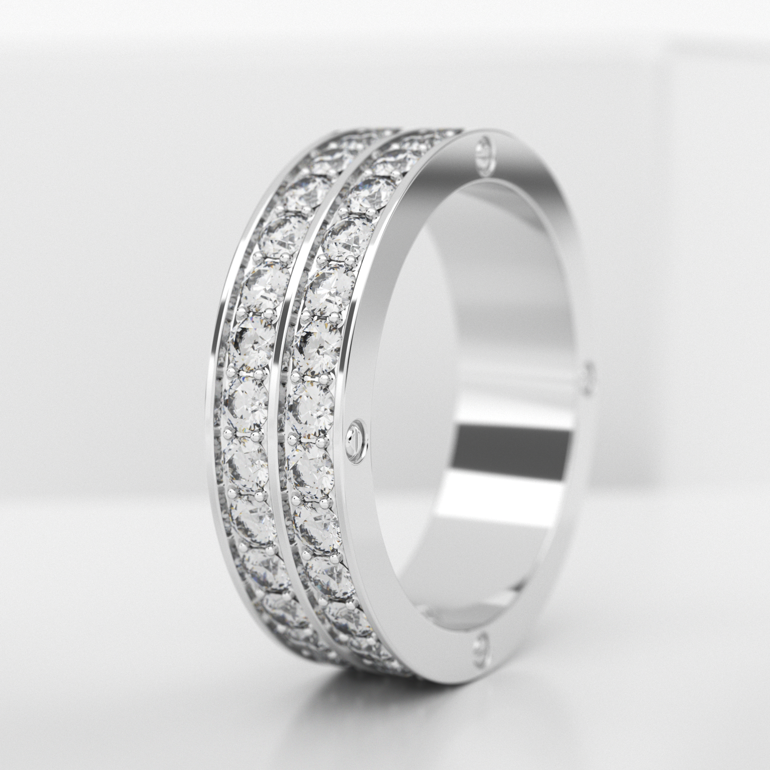 Обручальное женское кольцо из белого золота 585 пробы (703L)