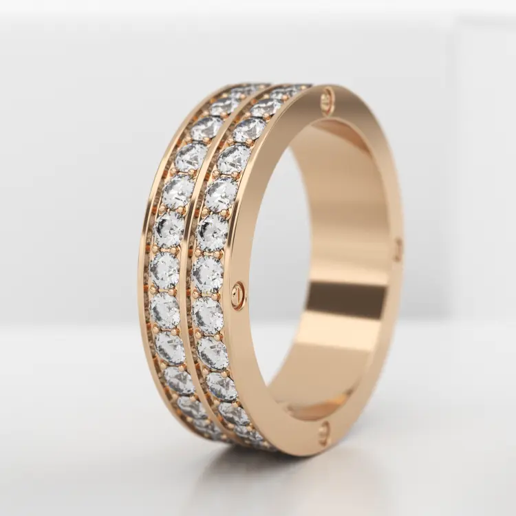 Обручальное женское кольцо из розового золота 585 пробы (703L)
