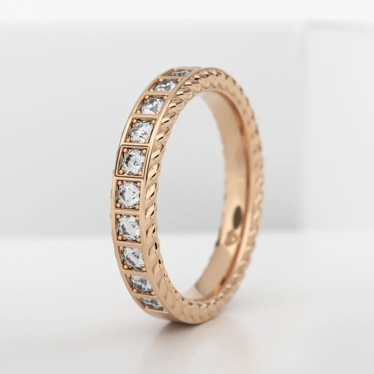 Обручальное женское кольцо из розового золота 585 пробы (705L)