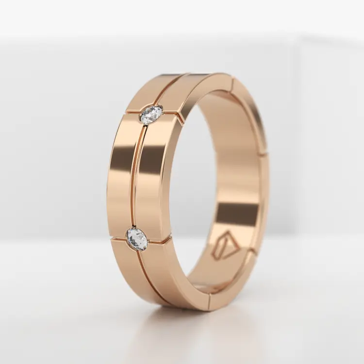 Обручальное женское кольцо из розового золота 585 пробы (706L)