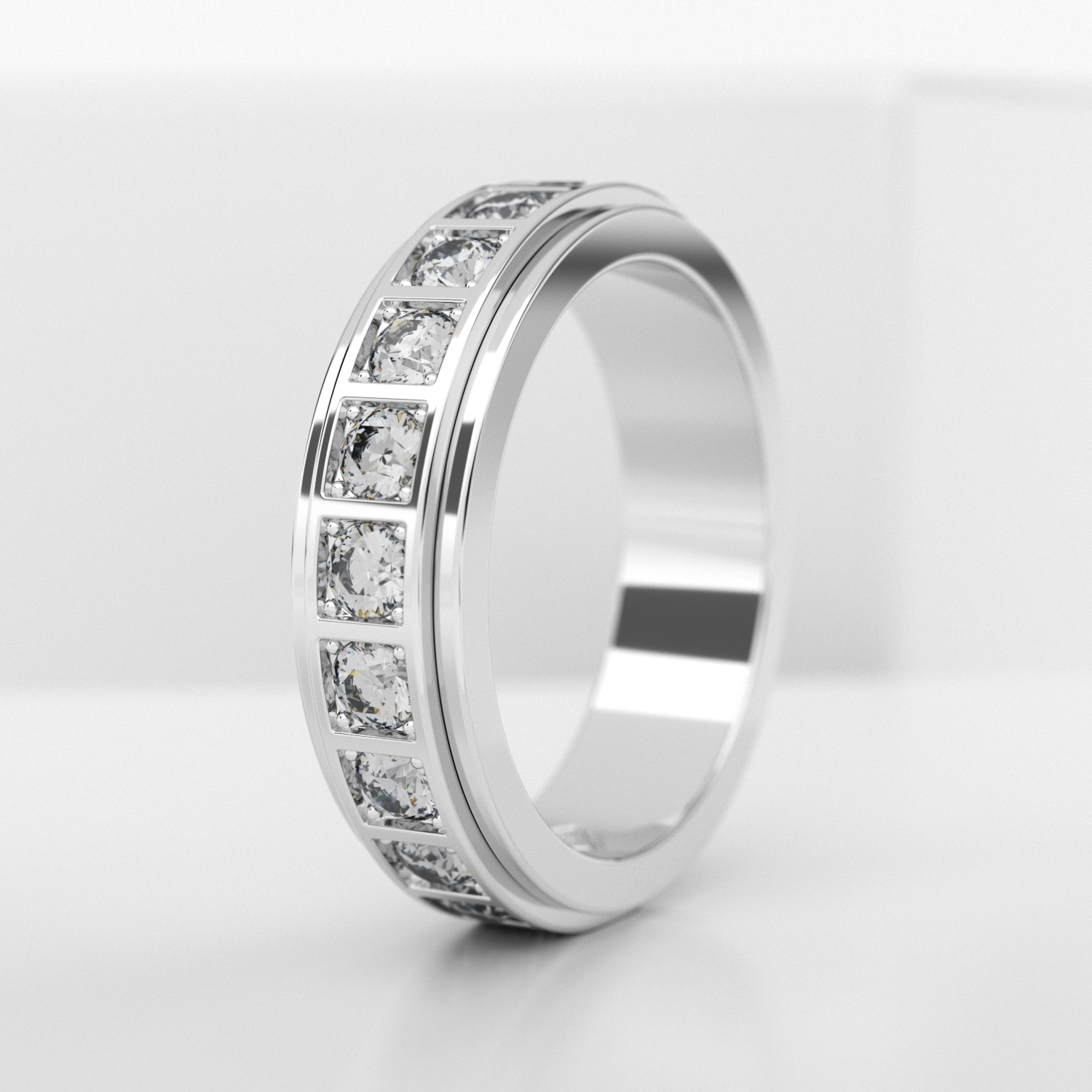 Обручальное женское кольцо из белого золота 750 пробы (707L)