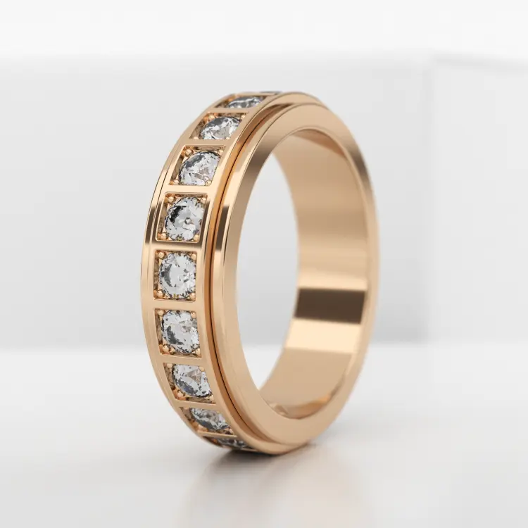 Обручальное женское кольцо из розового золота 585 пробы (707L)