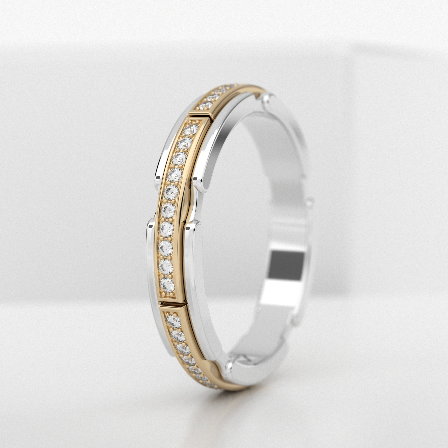 Обручальное женское кольцо из белого золота 750 пробы (709L)