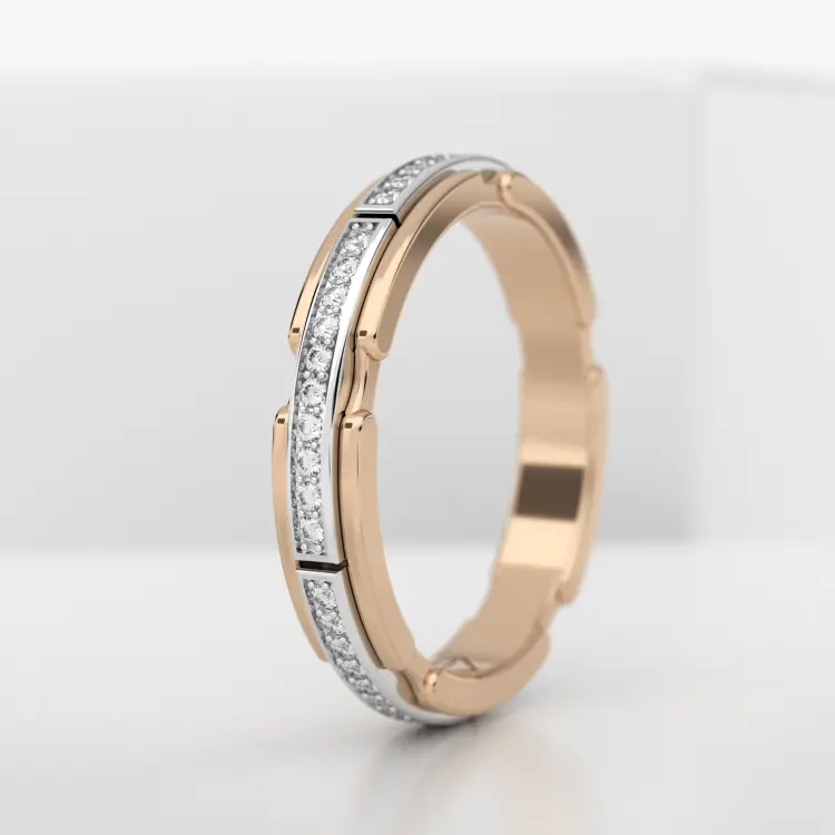 Обручальное женское кольцо из розового золота 585 пробы (709L)