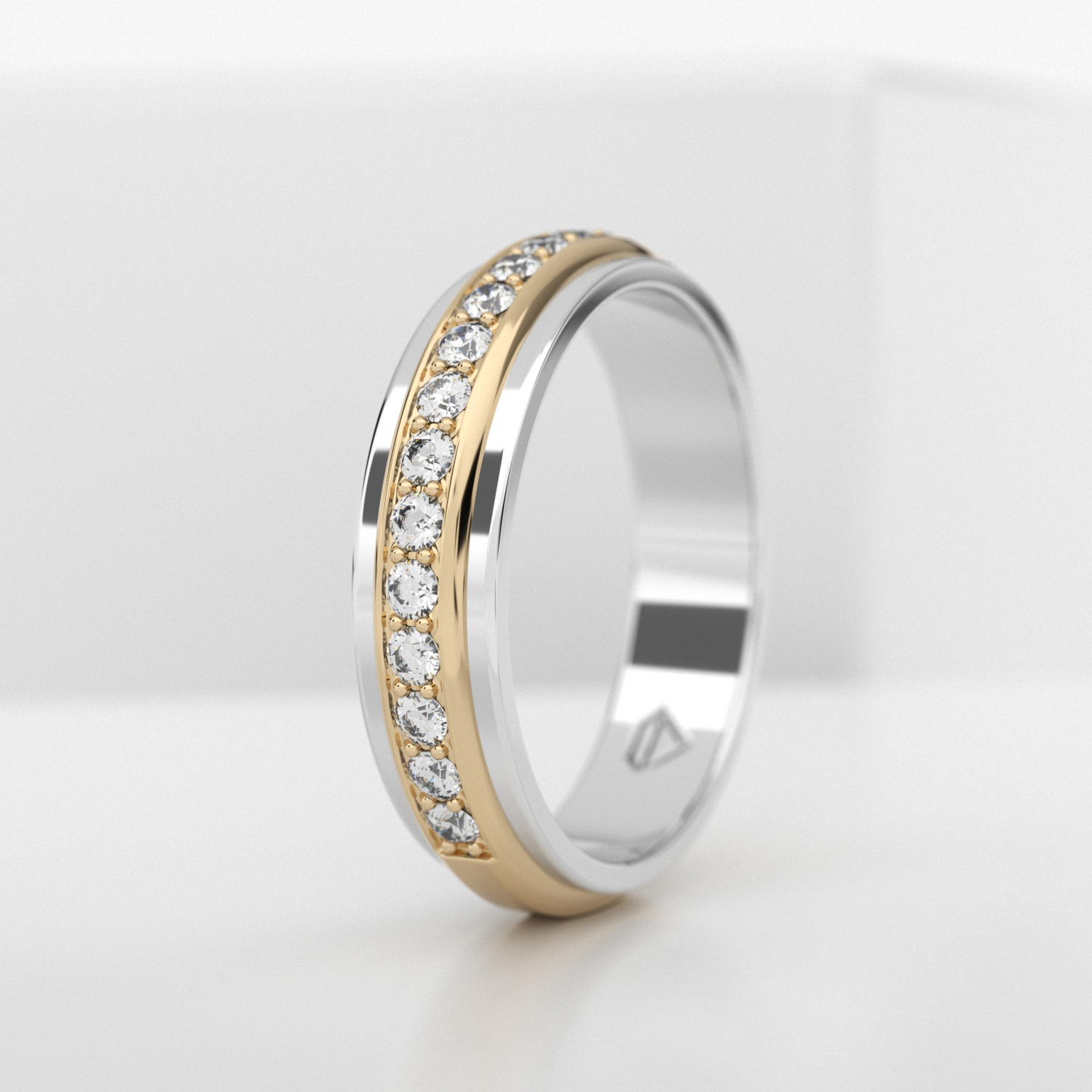 Обручальное женское кольцо из белого золота 585 пробы (710L)