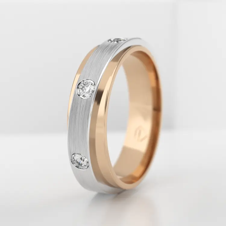 Обручальное женское кольцо из розового золота 585 пробы (711L)