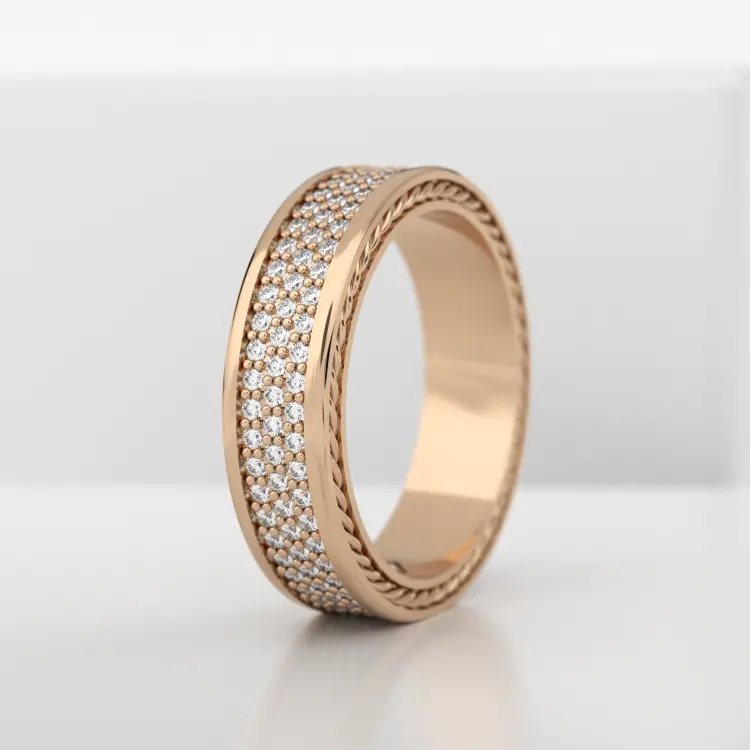 Обручальное женское кольцо из розового золота 585 пробы (713L)