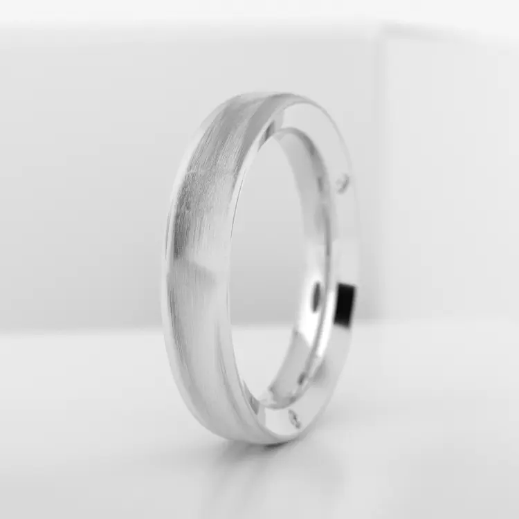 Обручальное женское кольцо из белого золота 750 пробы (714L)