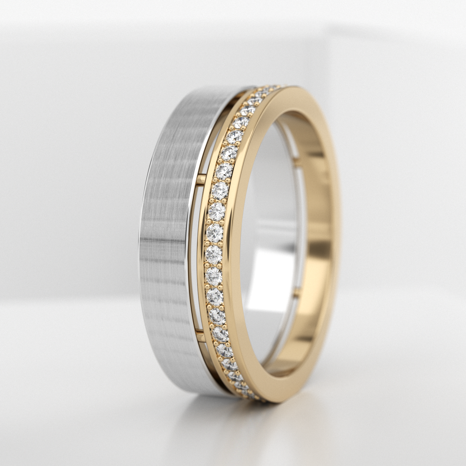 Обручальное женское кольцо из белого золота 750 пробы (715L)