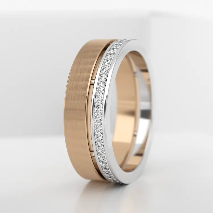 Обручальное женское кольцо из розового золота 585 пробы (715L)