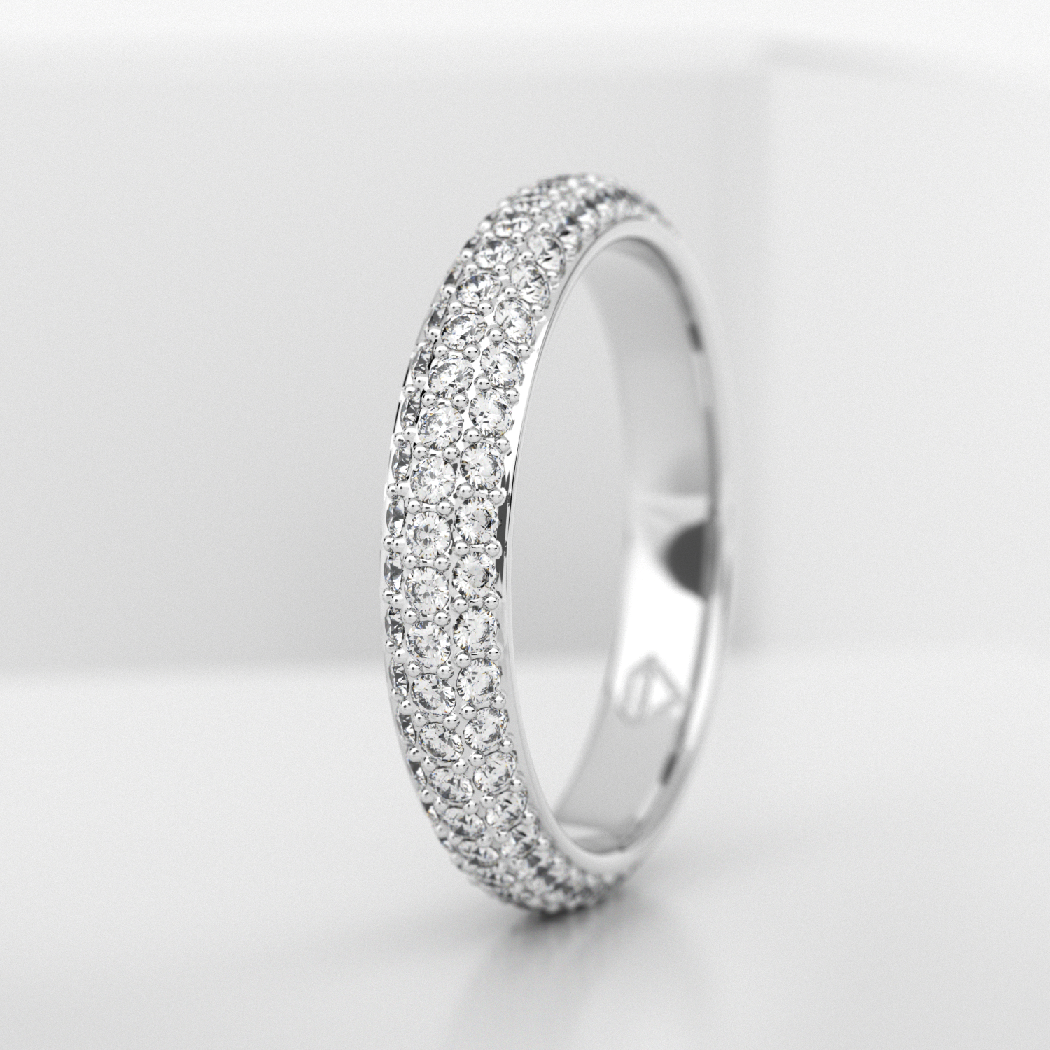Обручальное женское кольцо из белого золота 750 пробы (716L)