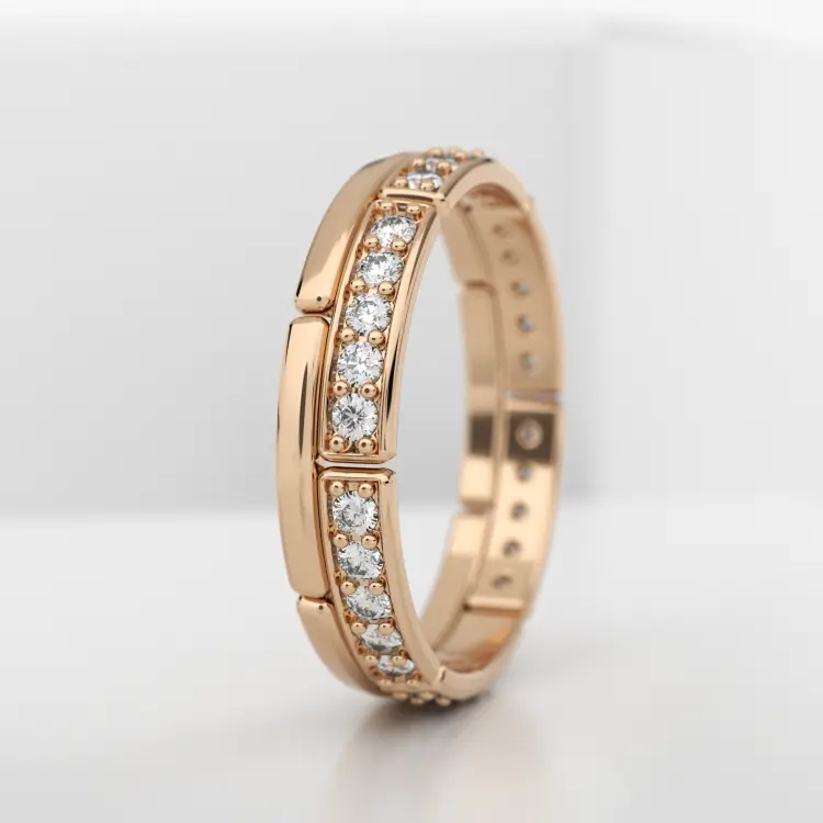 Обручальное женское кольцо из розового золота 585 пробы (717L)