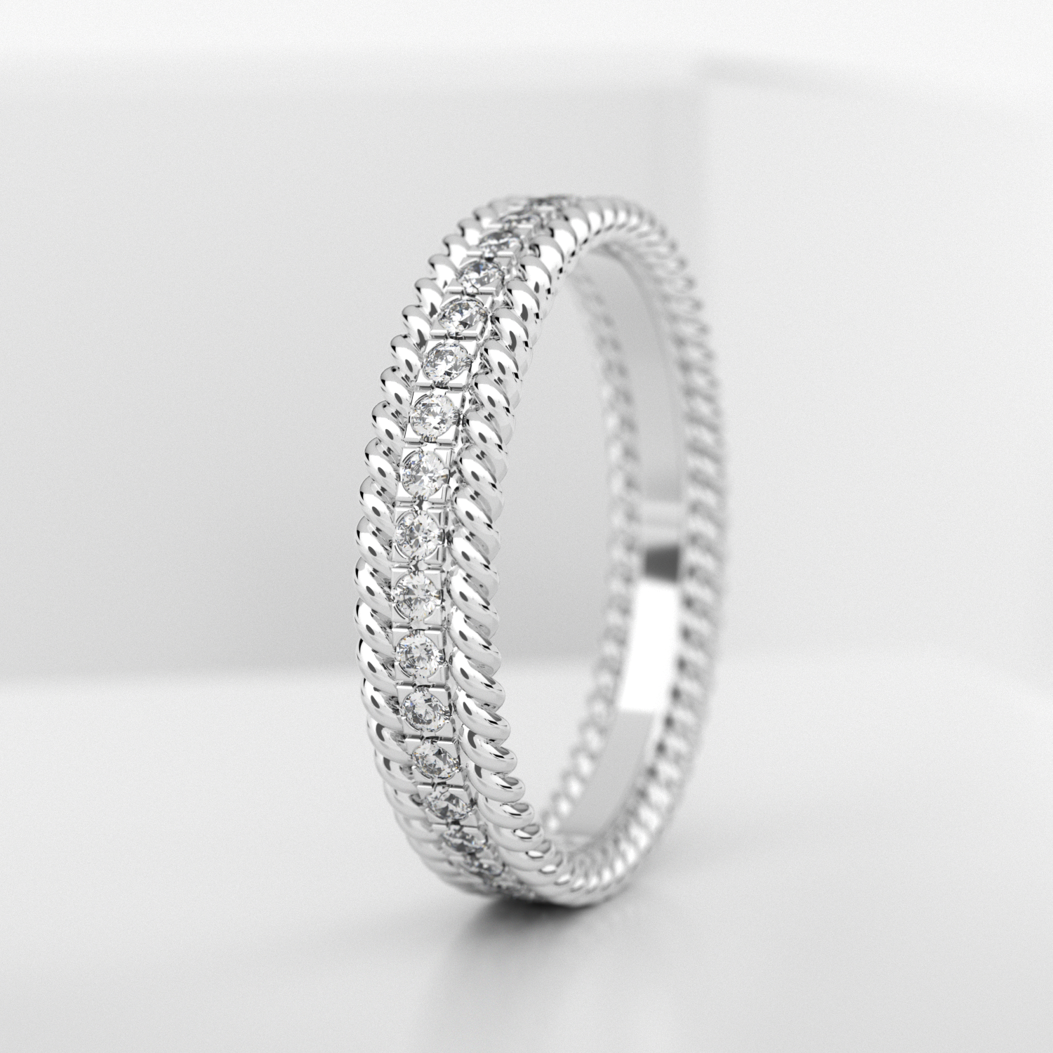 Обручальное женское кольцо из белого золота 585 пробы (718L)