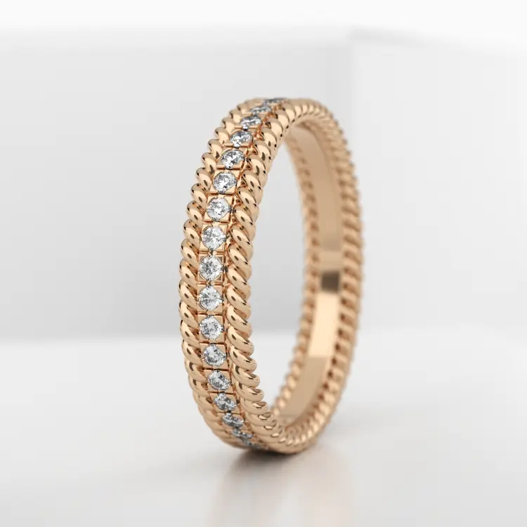 Обручальное женское кольцо из розового золота 585 пробы (718L)