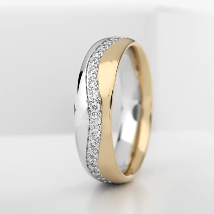 Обручальное женское кольцо из белого золота 585 пробы (719L)