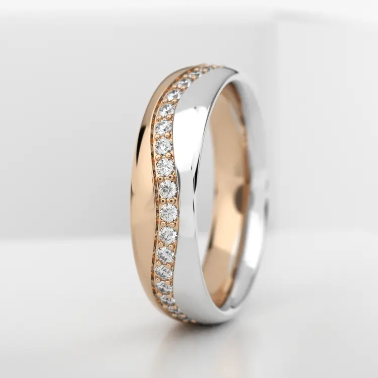 Обручальное женское кольцо из розового золота 585 пробы (719L)