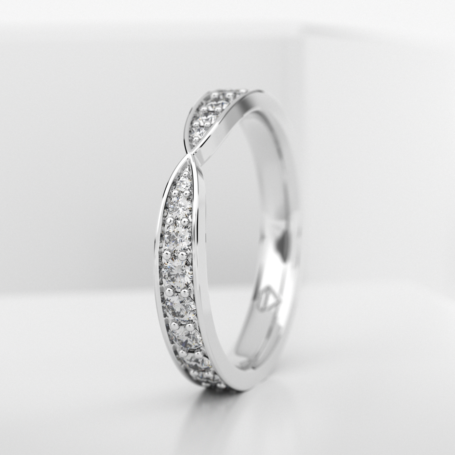 Обручальное женское кольцо из белого золота 750 пробы (720L)