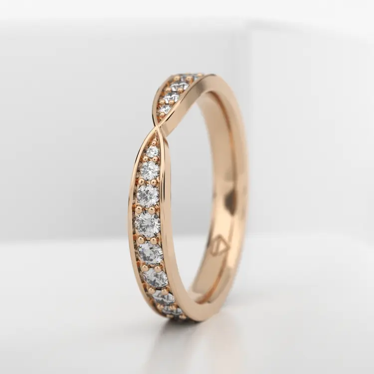Обручальное женское кольцо из розового золота 585 пробы (720L)