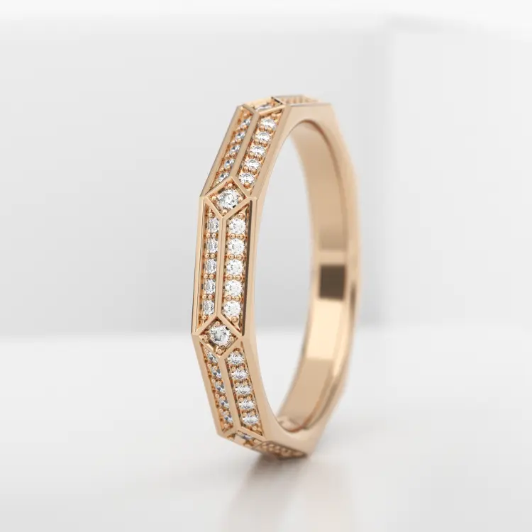 Обручальное женское кольцо из розового золота 585 пробы (721L)