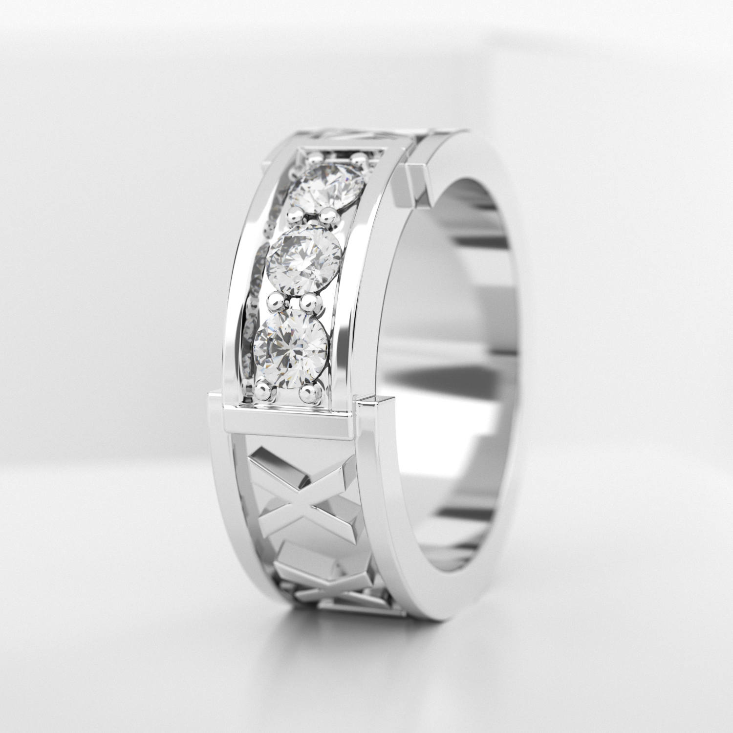 Обручальное женское кольцо из платины (722L)