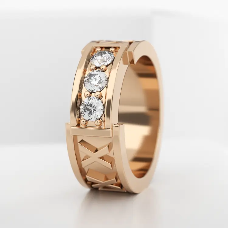 Обручальное женское кольцо из розового золота 585 пробы (722L)