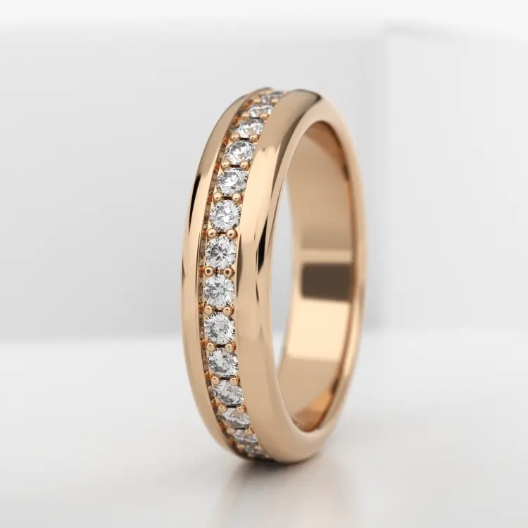 Обручальное женское кольцо из розового золота 585 пробы (723L)