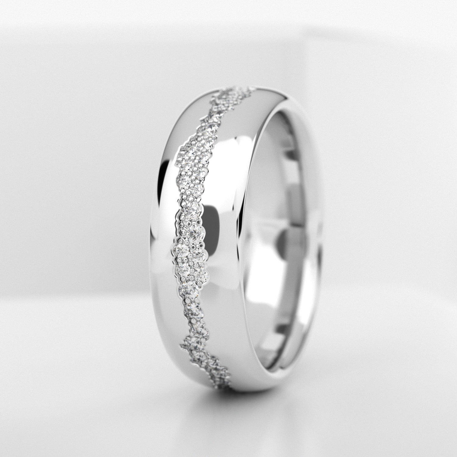 Обручальное женское кольцо из белого золота 585 пробы (724L)