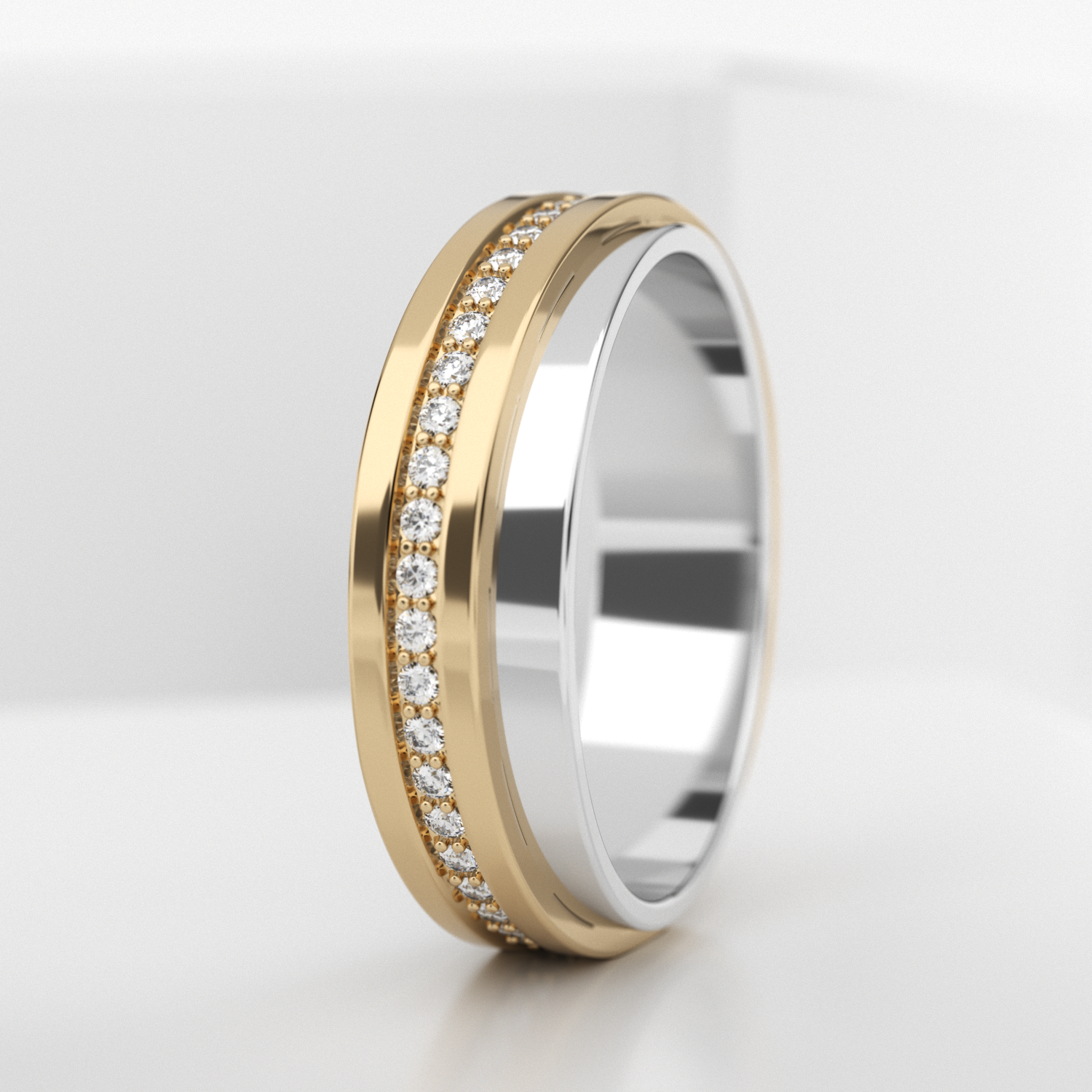 Обручальное женское кольцо из белого золота 750 пробы (725L)
