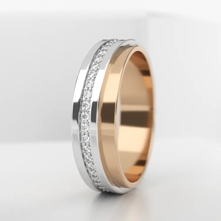 Обручальное женское кольцо из розового золота 585 пробы (725L)