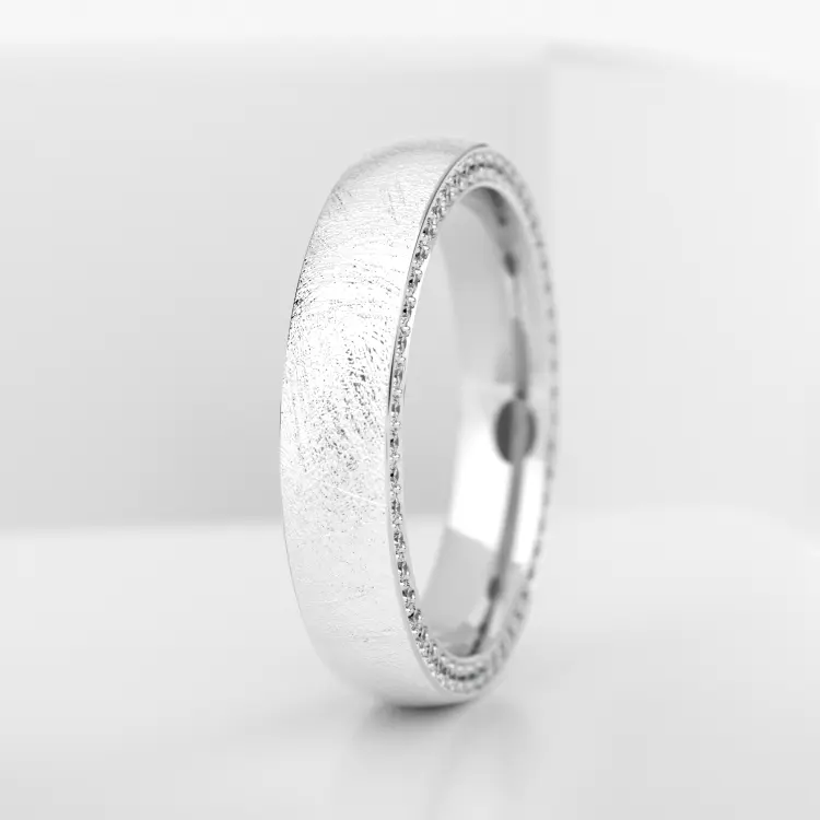 Обручальное женское кольцо из белого золота 585 пробы (726L)