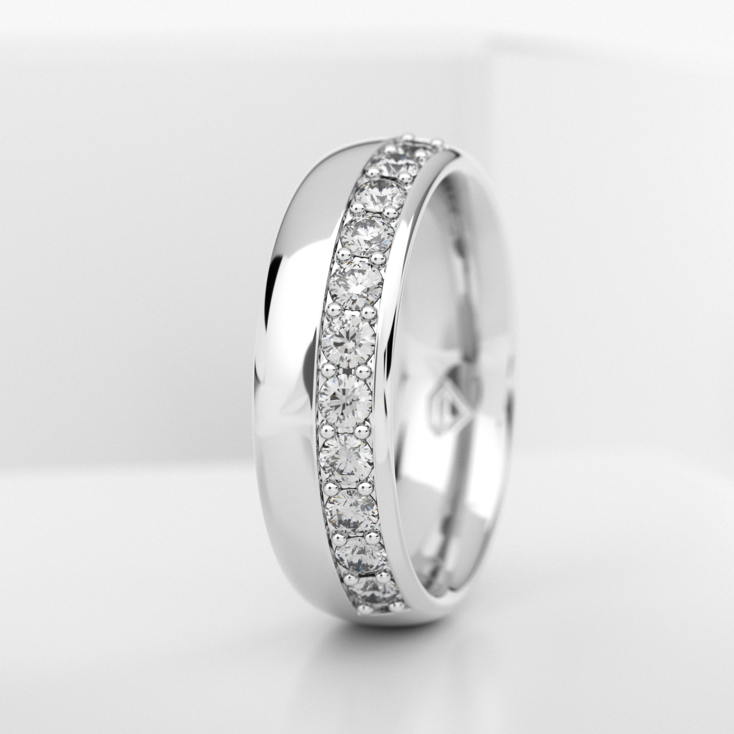 Обручальное женское кольцо из белого золота 750 пробы (727L)